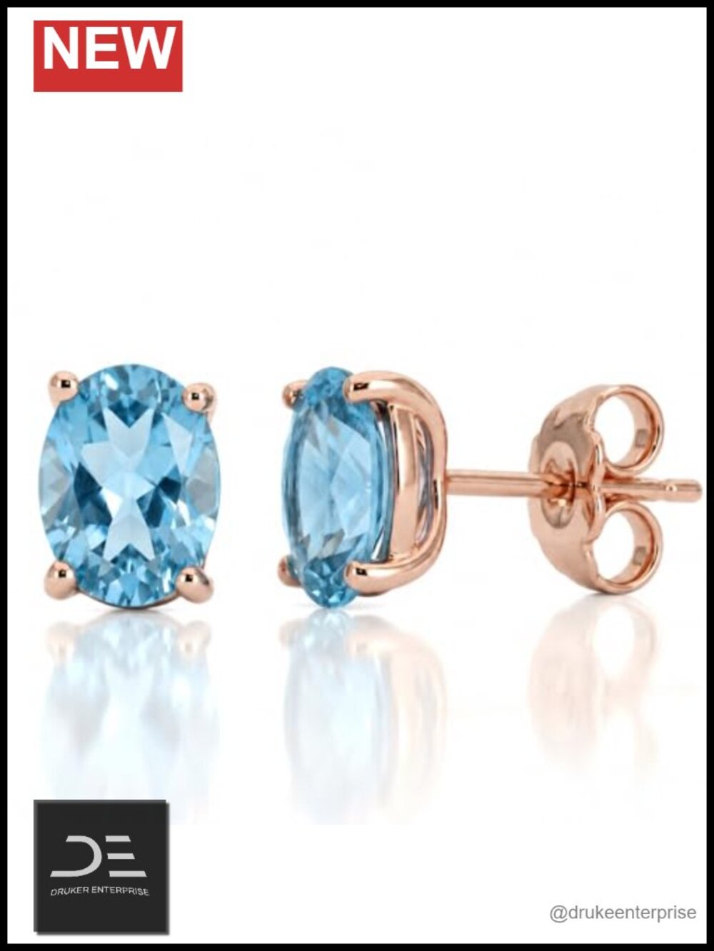 Le Vian Style Oval Gemstone Stud Earrings, 14k Gold Plated Sterling Silver,